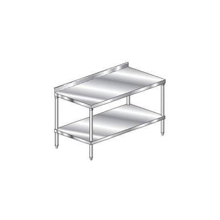 Aero Aero Manufacturing Workbench W/Undershelf, 16 Ga. 304 Series Stainless, 2-3/4" Backsplash, 24"Wx30"D 3TSS-3024